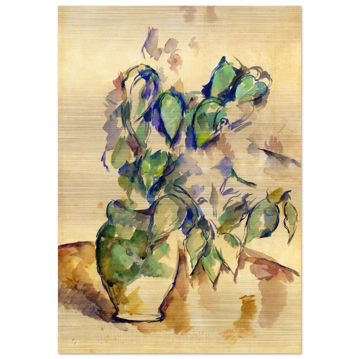 Leaves in a Green Pot - Paul Cézanne Brushed Aluminum Print - 70x100 cm / 28x40 inches | Paul Cézanne Aluminum Print | Paul Cézanne Prints