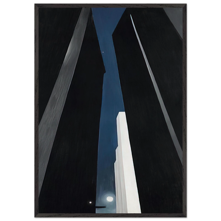 City Night - Georgia OKeeffe 70x100 cm / 28x40 inches Framed Art Print – Black Wooden Frame
