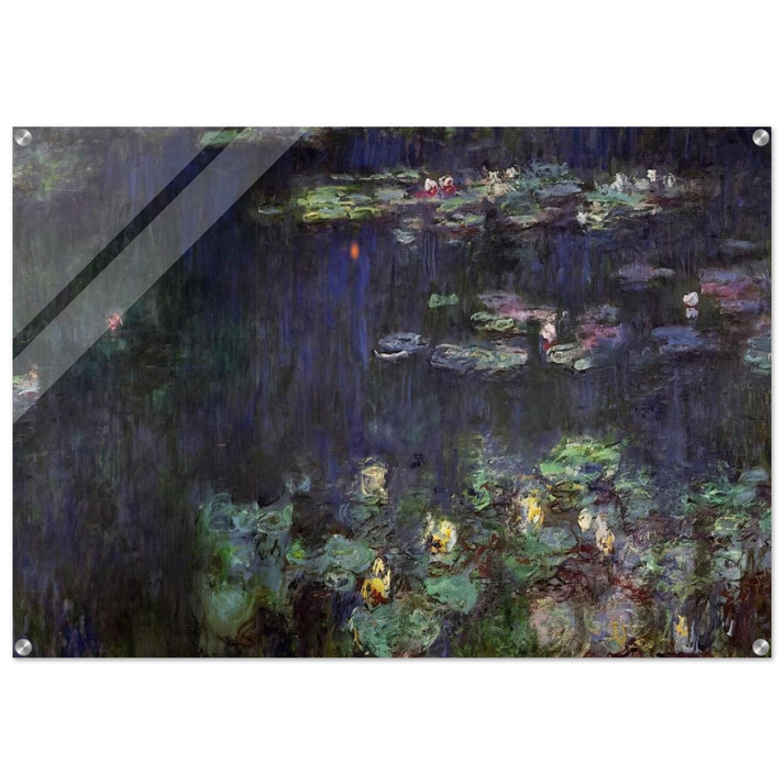 Water Lilies, Green Reflection right half - claude monet Acrylic Print - 70x100 cm / 28x40″ inches