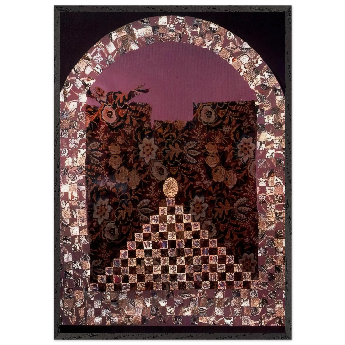 Shrine for the Egg - PD Pattern and Decoration - Miriam Schapiro Framed Art Print – Black Wooden Frame - Default Title - -Framed Art Print