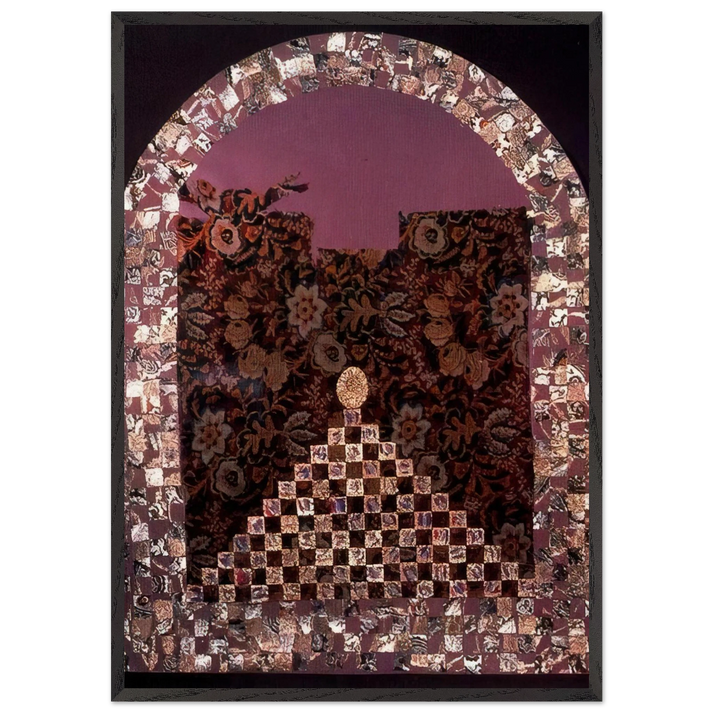 Shrine for the Egg - PD Pattern and Decoration - Miriam Schapiro 70x100 cm / 28x40 inches Framed Art Print – Black Wooden Frame