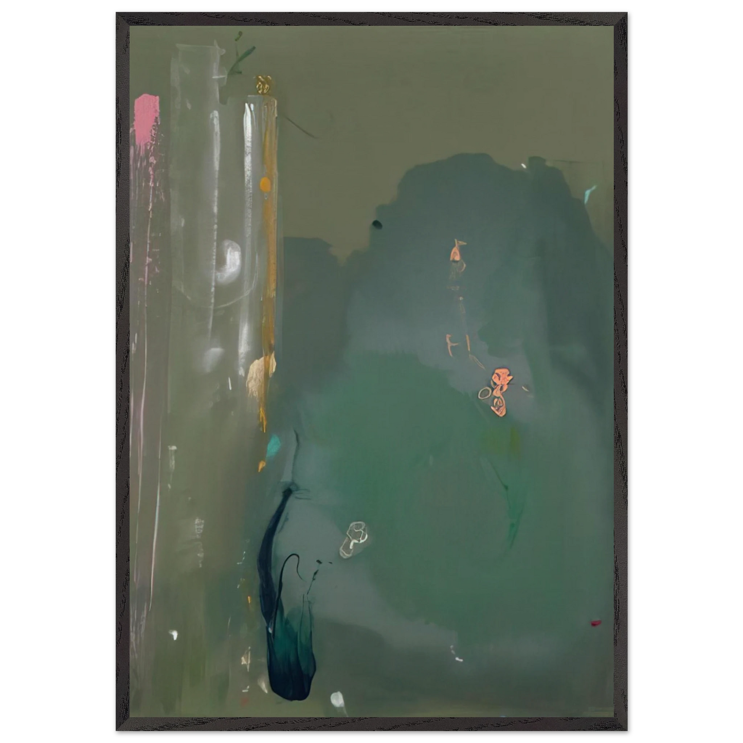 Cote d Argent - 1980 - Helen Frankenthaler 70x100 cm / 28x40 inches Framed Art Print – Black Wooden Frame
