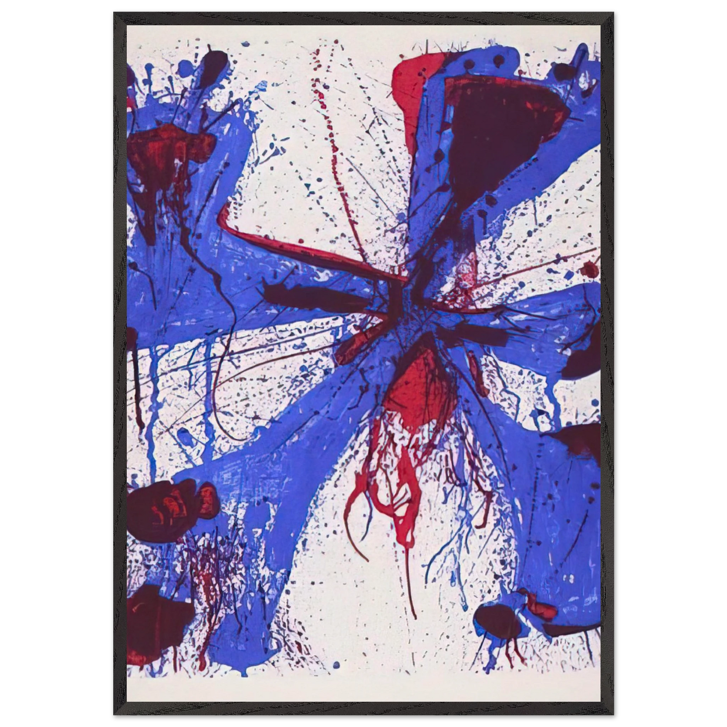 Damn Braces - Sam Francis 70x100 cm / 28x40 inches Framed Art Print – Black Wooden Frame