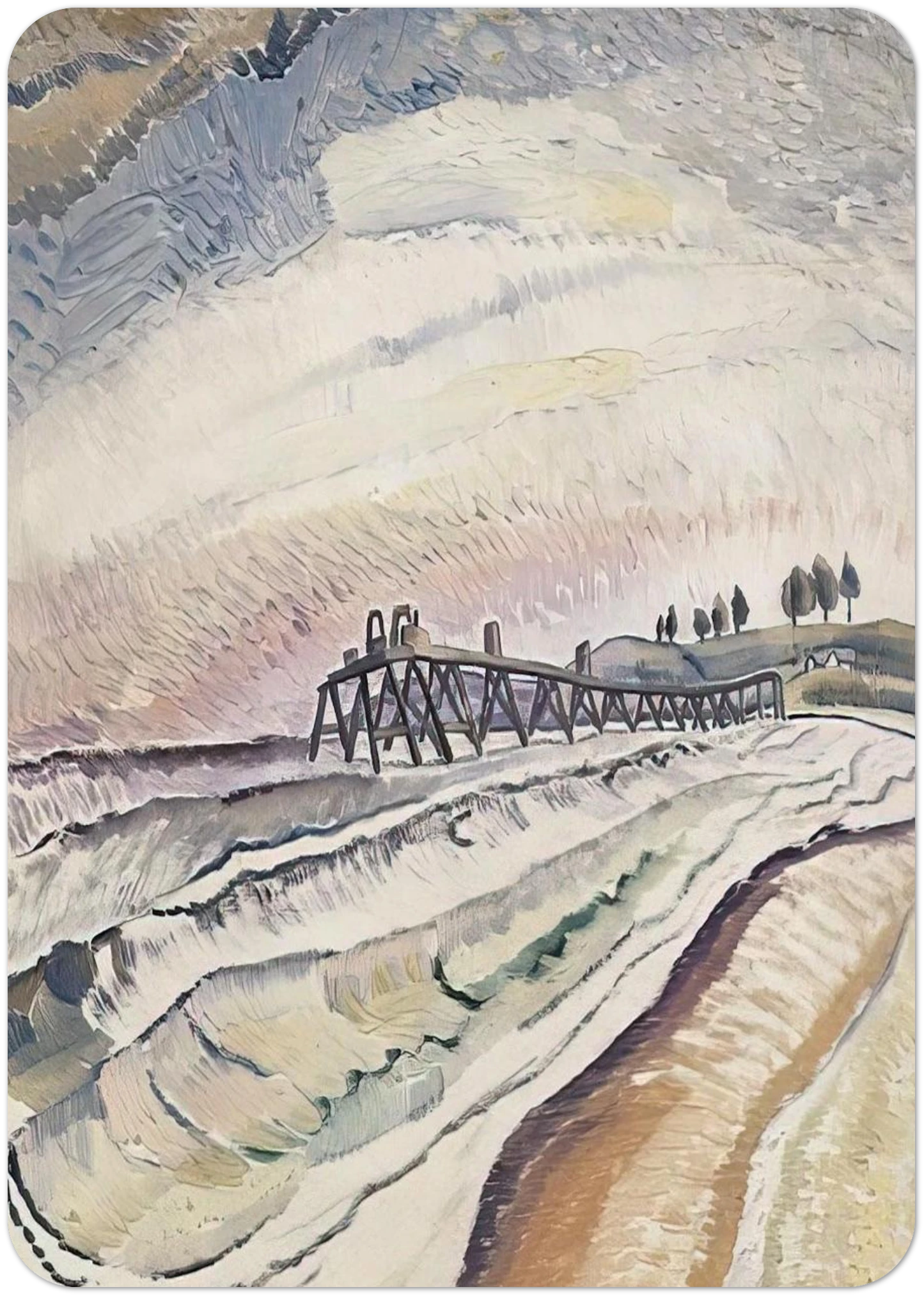 Bulli Pier, South Coast - 1931 By Grace Cossington Smith Pack of 10 Post Cards | Grace Cossington Smith Post Cards | A6 (10.5 x 14.8 cm) - 4.1 x 5.8 inches