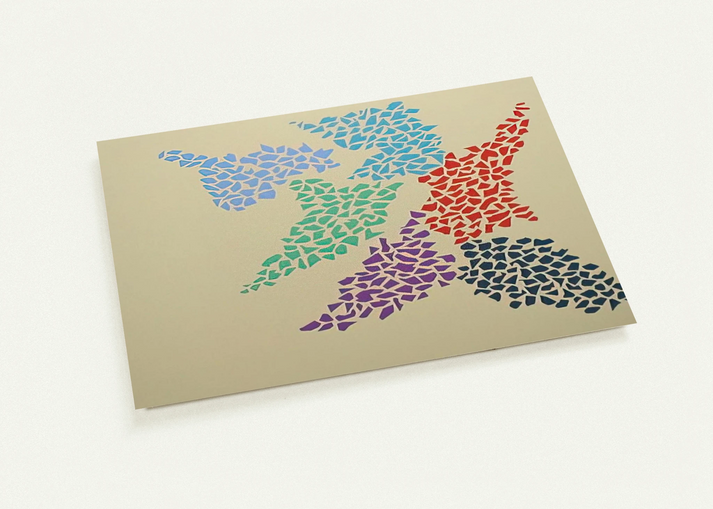 Confetti Pattern - 1973 By Robert Goodnough Pack of 10 Post Cards | Robert Goodnough Post Cards | A6 (10.5 x 14.8 cm) - 4.1 x 5.8 inches