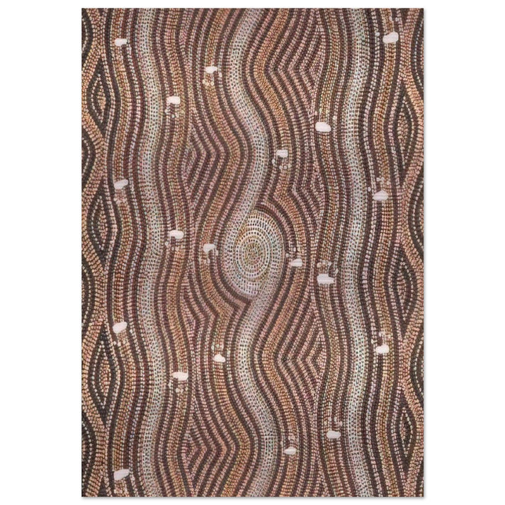 Possum Dreaming - 1985 - Clifford Possum Tjapaltjarri Brushed Aluminum Print - 70x100 cm / 28x40 inches | Clifford Possum Tjapaltjarri Aluminum Print | Clifford Possum Tjapaltjarri Prints