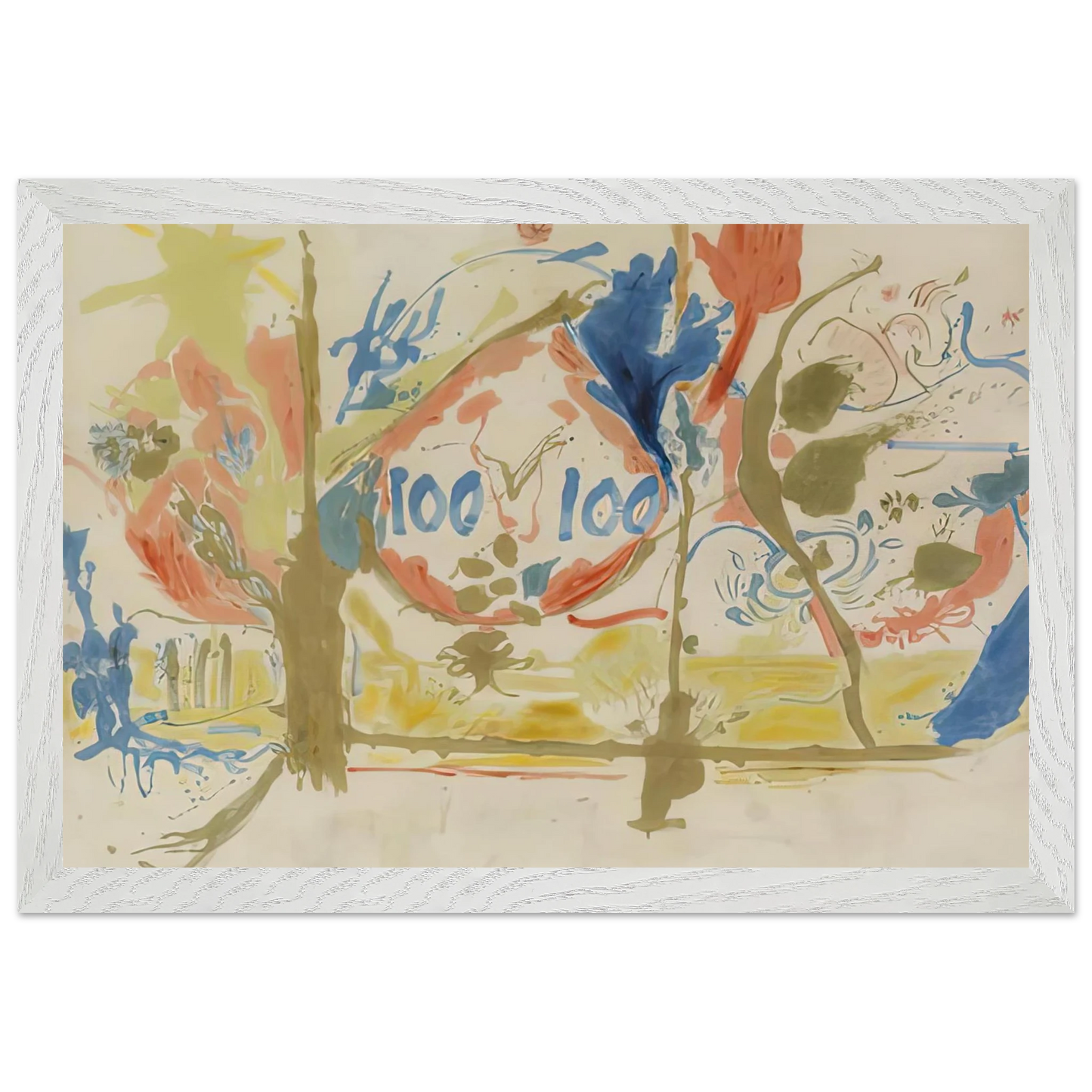 Helen Frankenthaler - Eden, 1956- Wall Art - 21x29.7 cm / 8x12" - Premium Wooden Framed Poster With Fine Art Paper - Wood frame