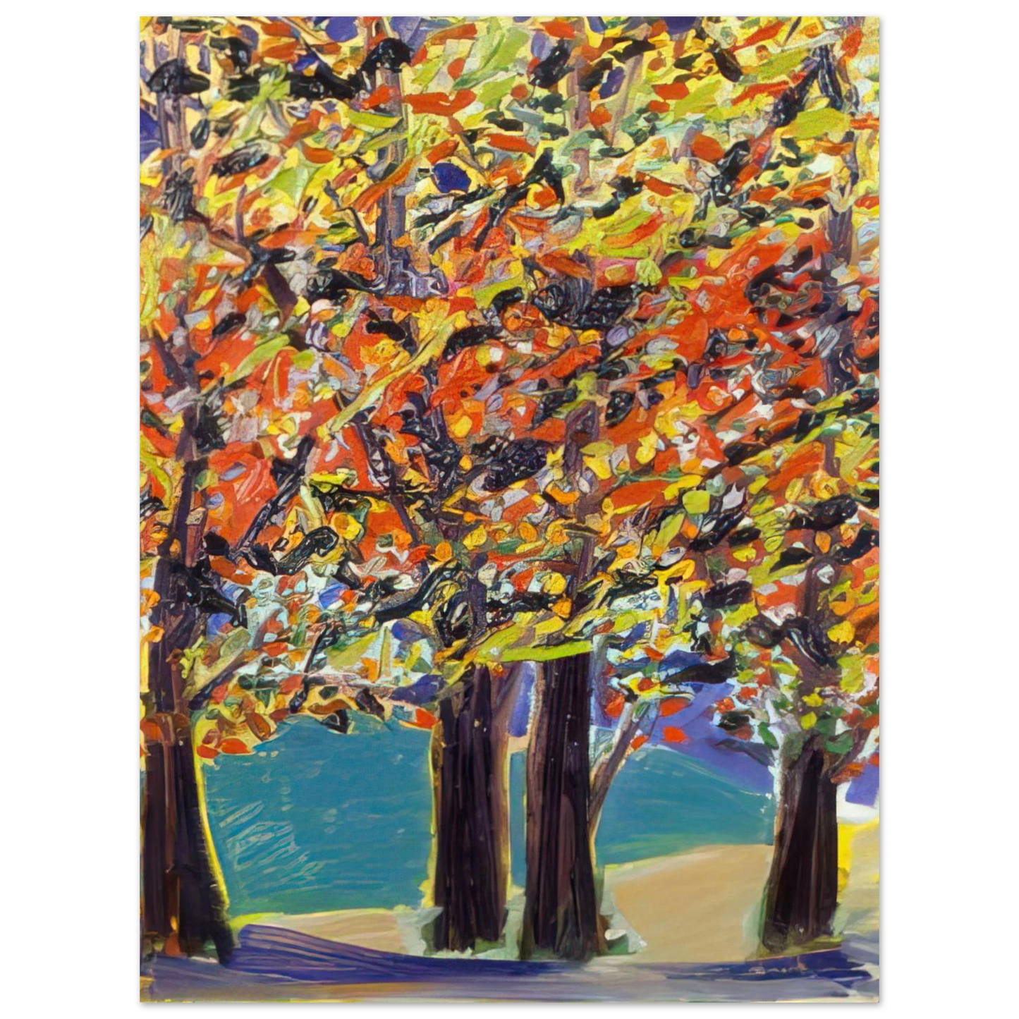 Ronnie Landfield - Autumn View, West Hurley, NY - 1984 Fine Art Poster - Default Title