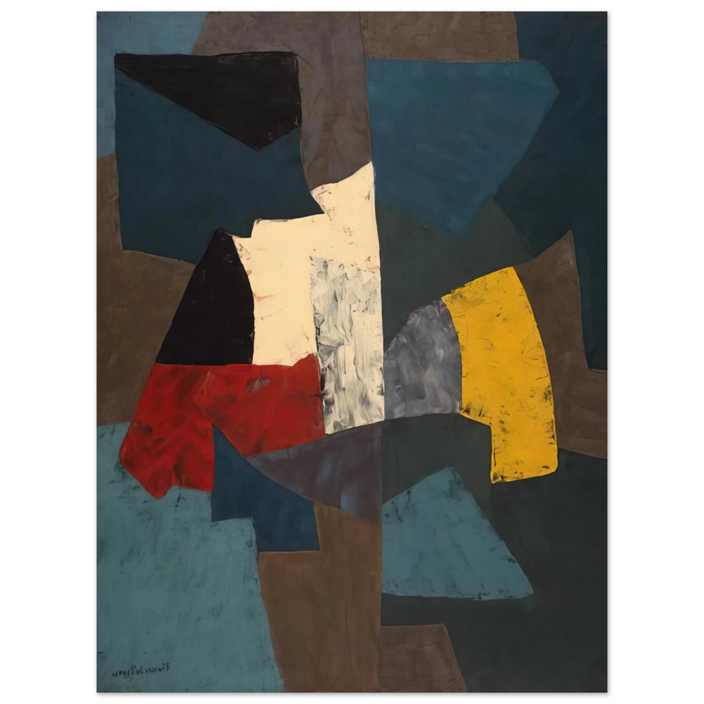 Serge Poliakoff - Abstract Composition - 1954 Fine Art Poster - Default Title