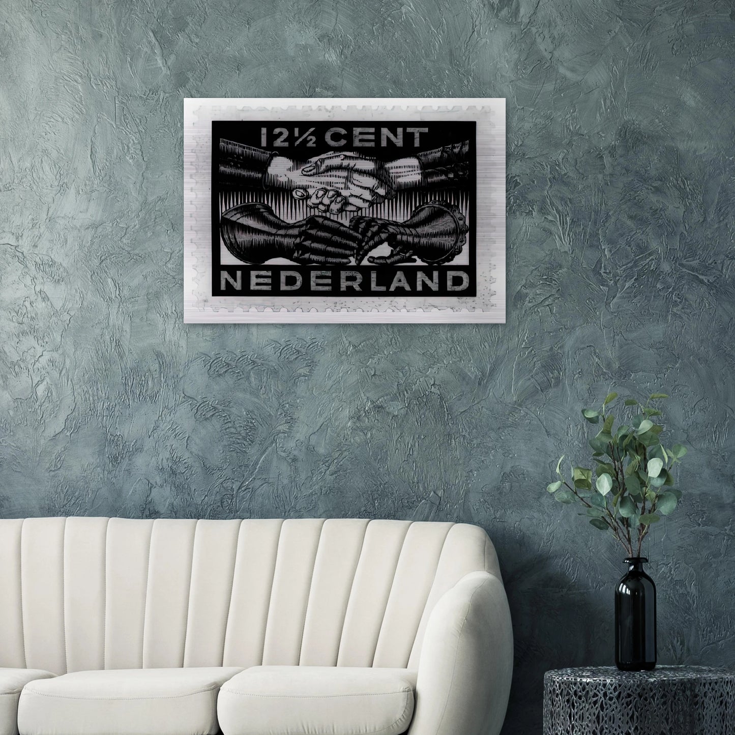 DESIGN FOR DUTCH PEASE POSTAGE STAMP MARCH 1932 1932 - MC Escher Brushed Aluminum Print - 70x100 cm / 28x40 inches | MC Escher Aluminum Print | MC Escher Prints