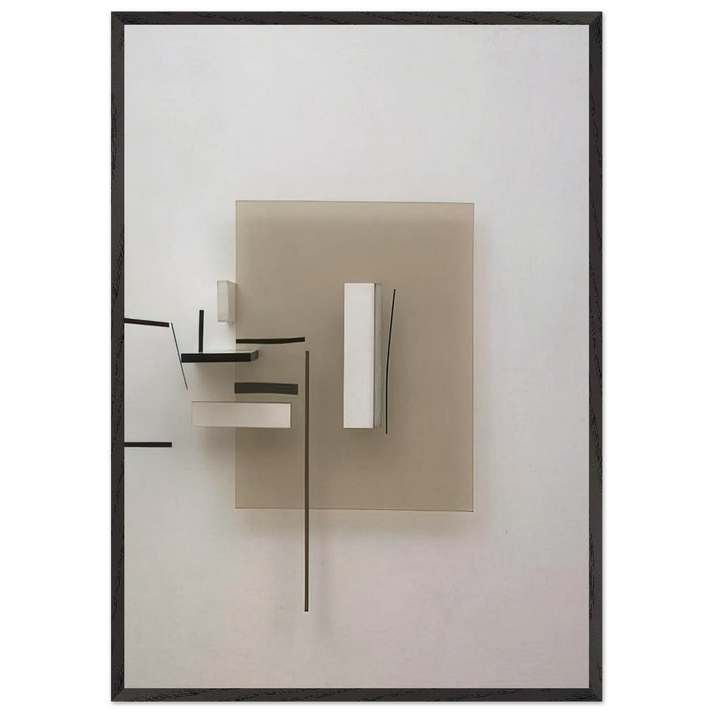 Synthetic Construction White and Black - 1966 - Victor Pasmore 70x100 cm / 28x40 inches Framed Art Print – Black Wooden Frame