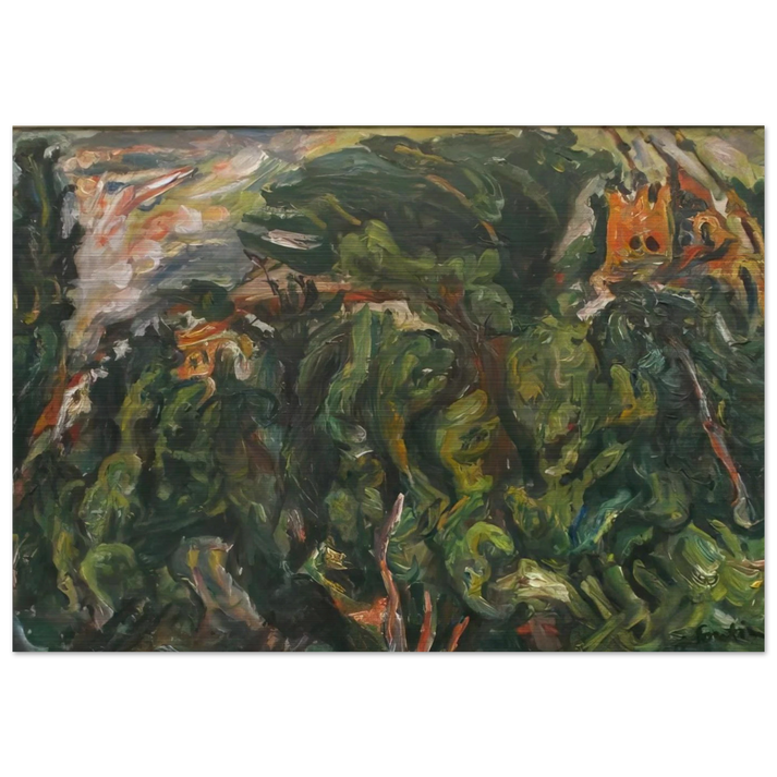 THE RED CASTLE OF CERET 1919 - Chaim Soutine Brushed Aluminum Print - 70x100 cm / 28x40 inches | Chaim Soutine Aluminum Print | Chaim Soutine Prints