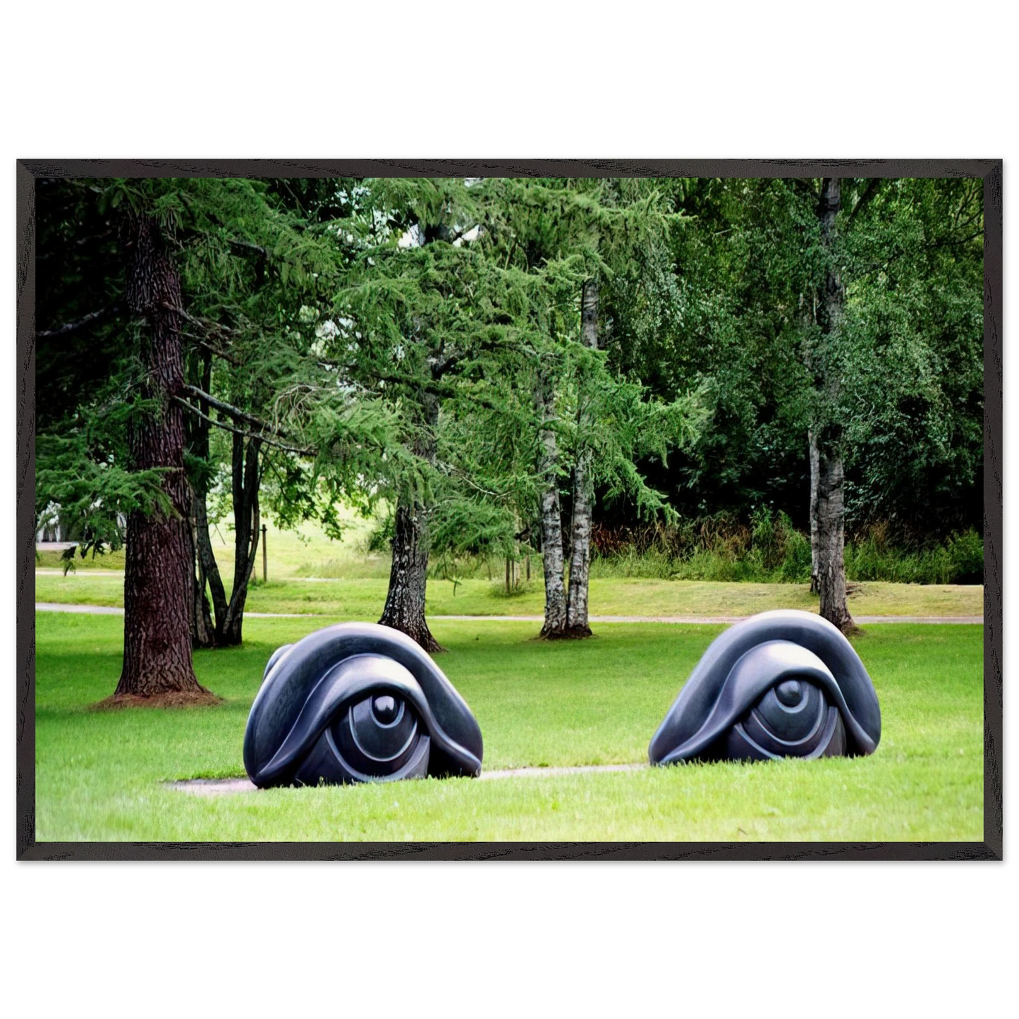EYE BENCHES II 1997 - Louise Bourgeois 70x100 cm / 28x40 inches Framed Art Print – Black Wooden Frame