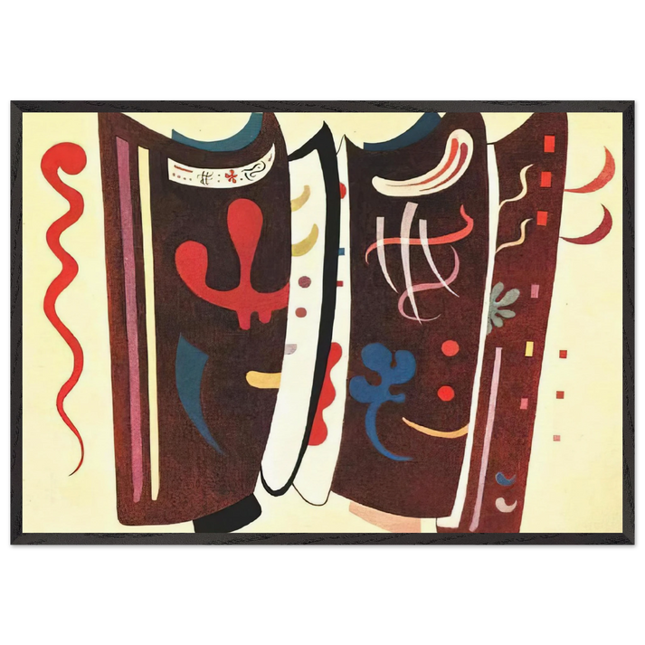 BROWN WITH SUPPLEMENT 1935 - Wassily Kandinsky 70x100 cm / 28x40 inches Framed Art Print – Black Wooden Frame