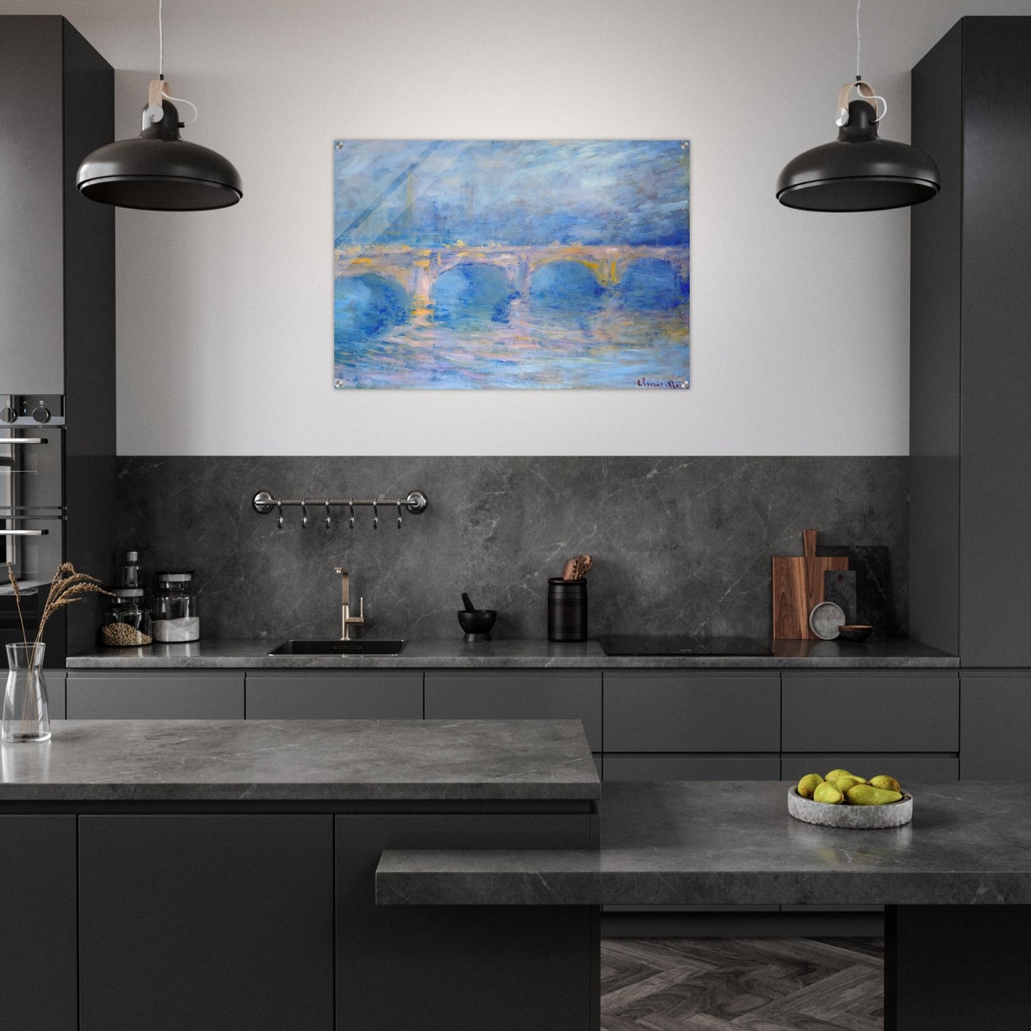 Waterloo Bridge at Sunset, Pink Effect - claude monet Acrylic Print - 70x100 cm / 28x40″ inches