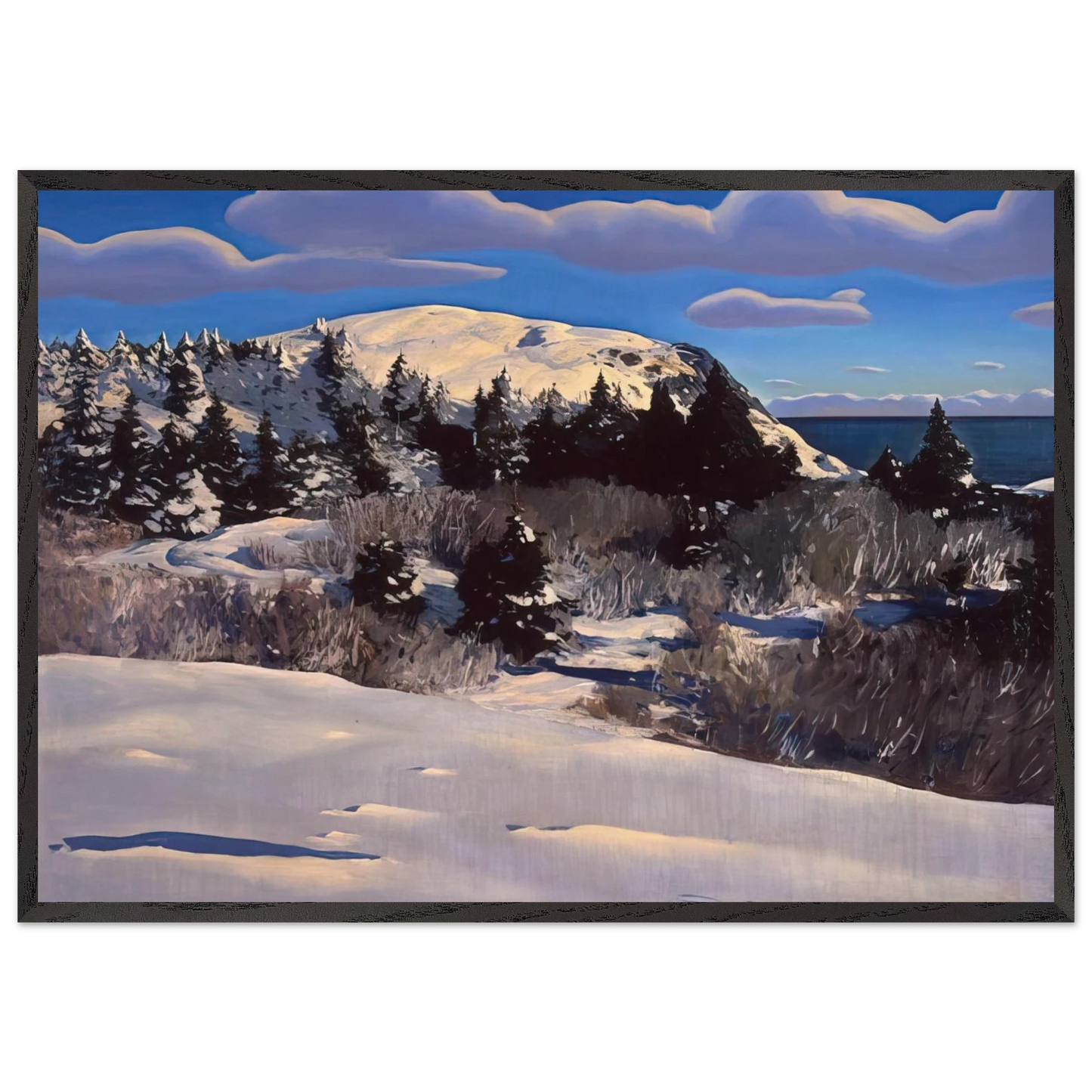 Maine Headland Winter - Rockwell Kent Framed Art Print – Black Wooden Frame - Default Title - -Framed Art Print