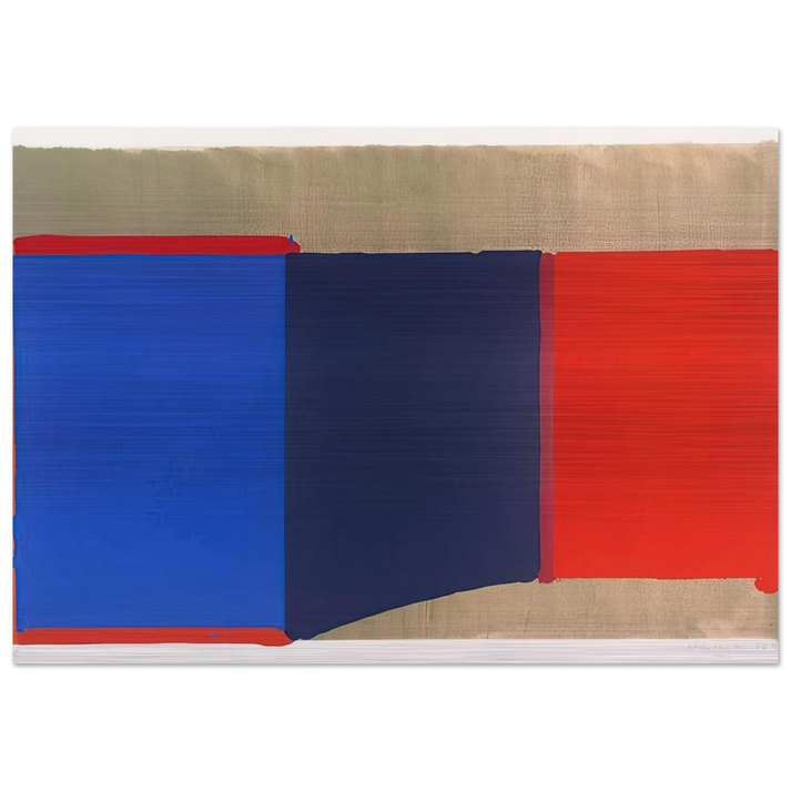 Blues, Reds - 1969 - John Hoyland Brushed Aluminum Print - 70x100 cm / 28x40 inches | John Hoyland Aluminum Print | John Hoyland Prints