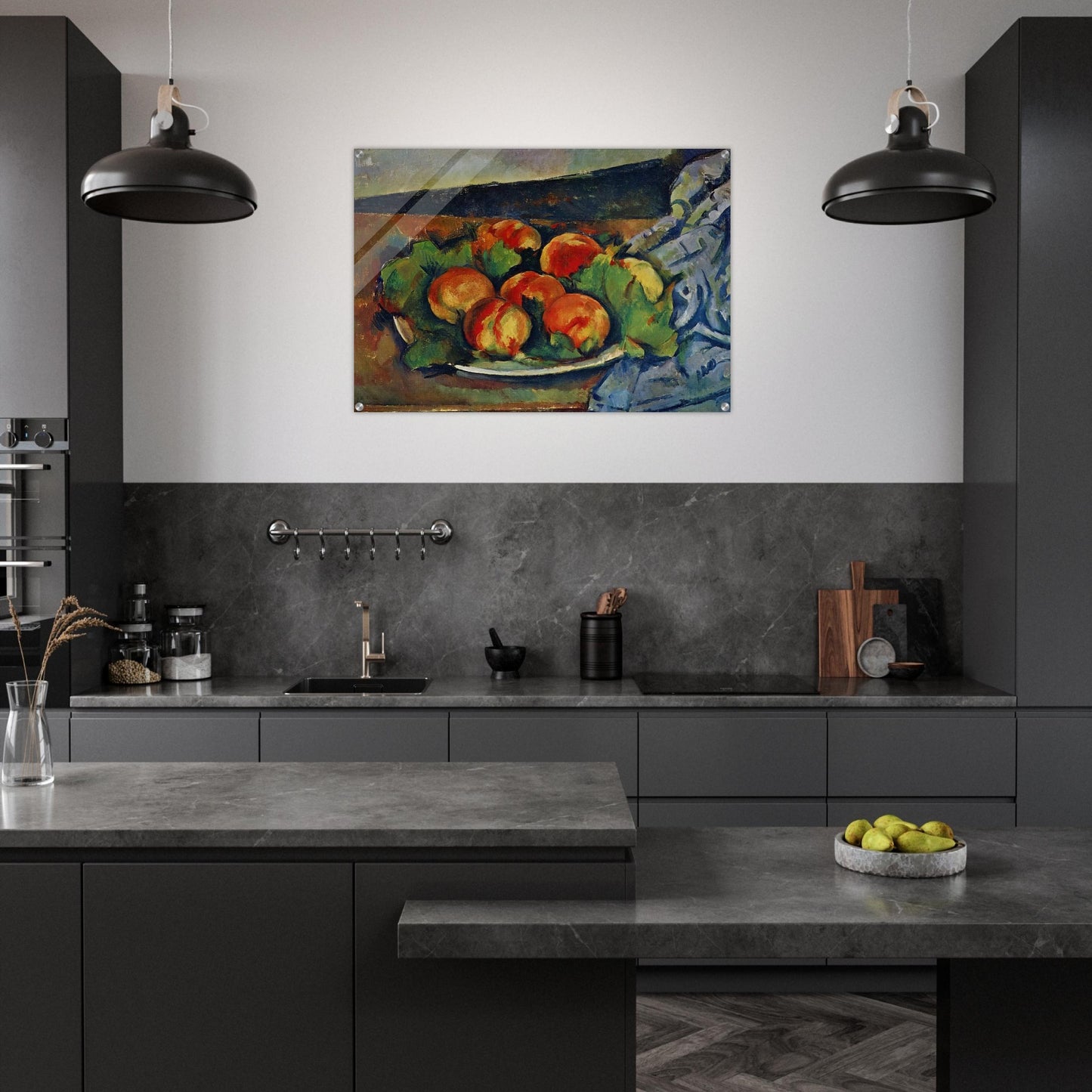 Dish of Peaches - Paul Cézanne Acrylic Print - 70x100 cm / 28x40″ inches