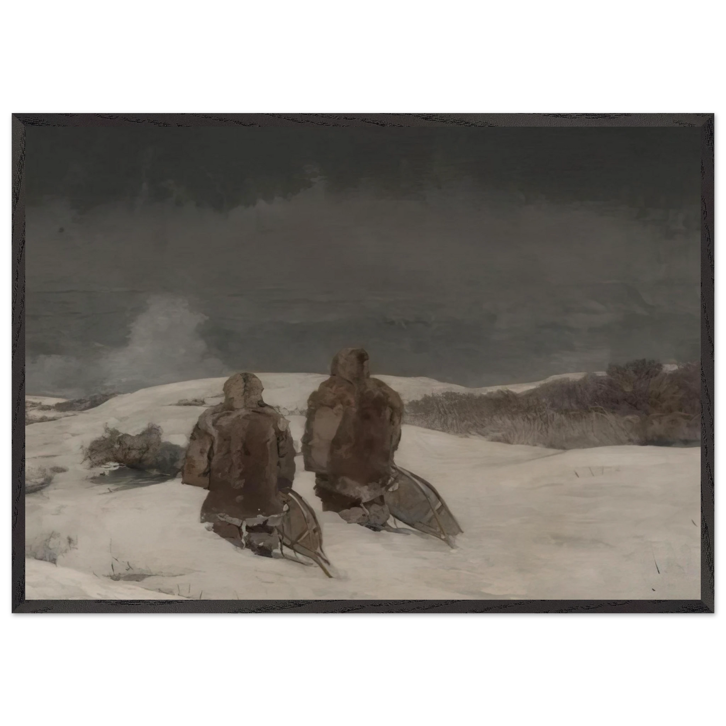BELOW ZERO - Winslow Homer 70x100 cm / 28x40 inches Framed Art Print – Black Wooden Frame