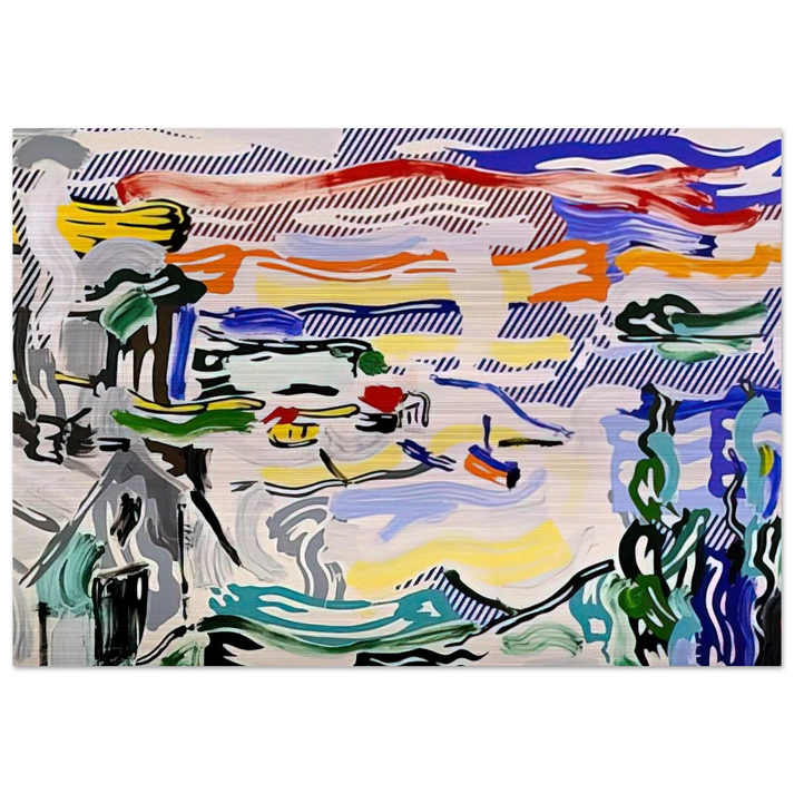 COAST VILLAGE 1987 - Roy Lichtenstein Brushed Aluminum Print - 70x100 cm / 28x40 inches | Roy Lichtenstein Aluminum Print | Roy Lichtenstein Prints