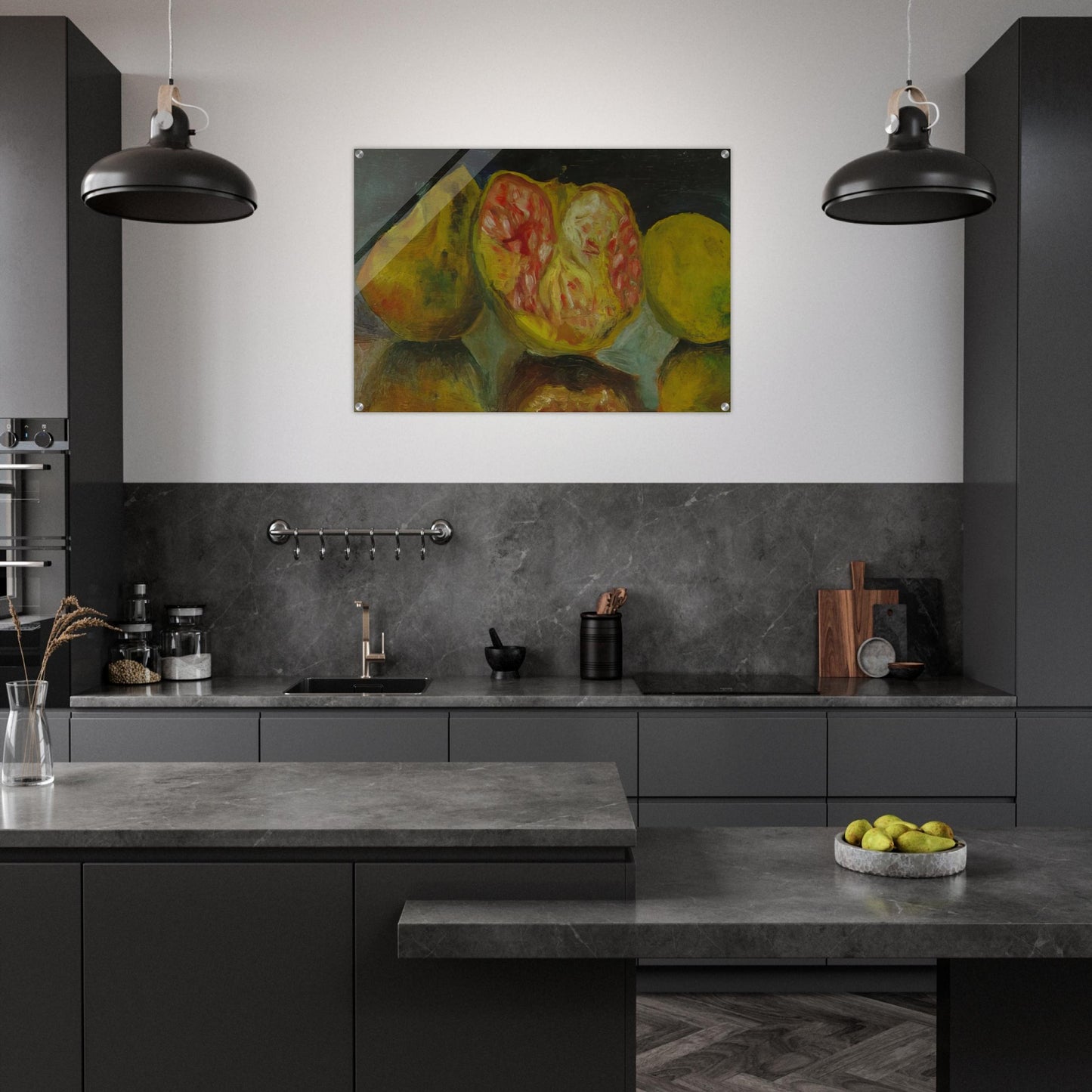 STILL LIFE POMEGRANATES - Salvador Dali Acrylic Print - 70x100 cm / 28x40″ inches