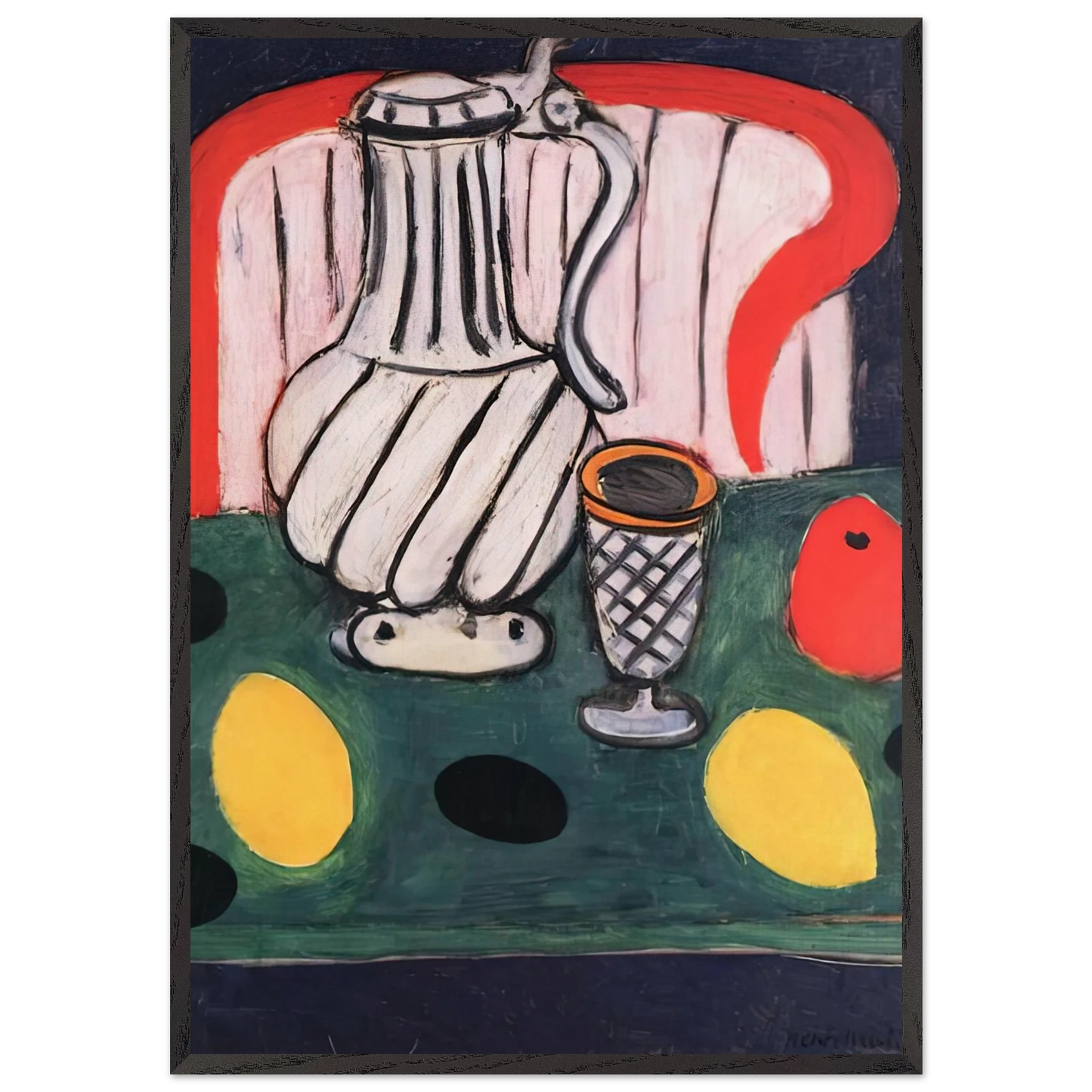 TIN PITCHER LEMON AND ARMCHAIR 1939 - Henri Matisse Framed Art Print – Black Wooden Frame - Default Title - -Framed Art Print