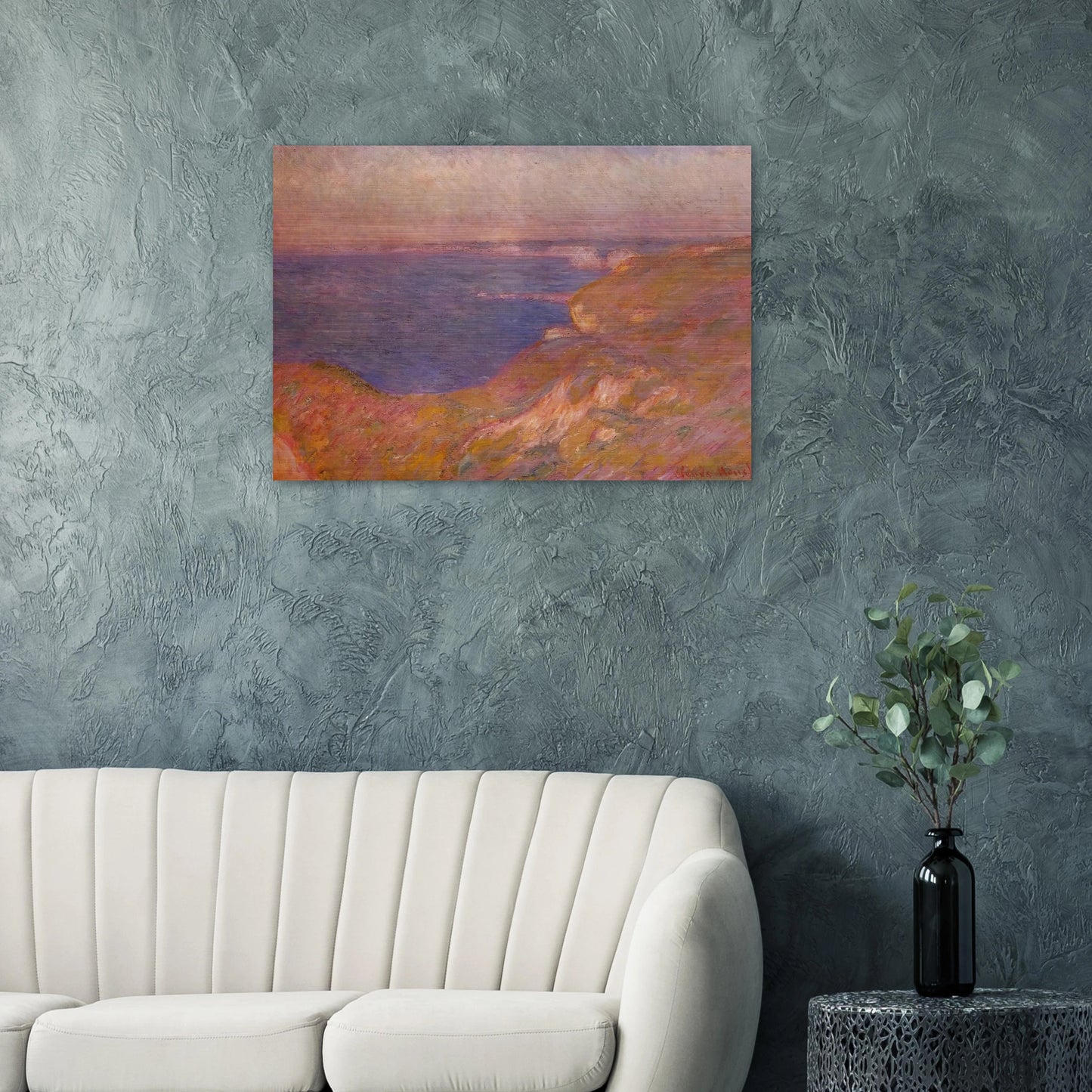 Cliff near Dieppe - claude monet Brushed Aluminum Print - 70x100 cm / 28x40 inches | claude monet Aluminum Print | claude monet Prints