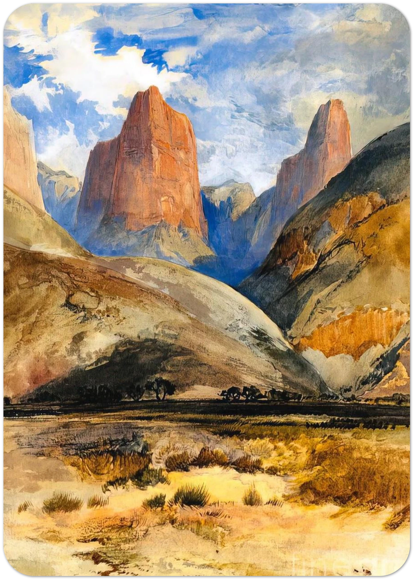 Colburns Butte South Utah By Thomas Moran Pack of 10 Post Cards | Thomas Moran Post Cards | A6 (10.5 x 14.8 cm) - 4.1 x 5.8 inches