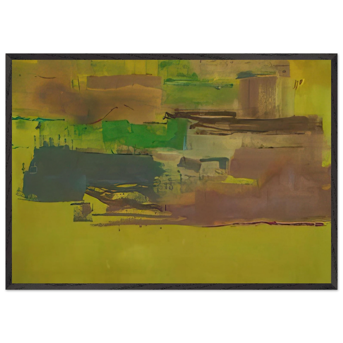 August Deep - 1978 - Helen Frankenthaler 70x100 cm / 28x40 inches Framed Art Print – Black Wooden Frame