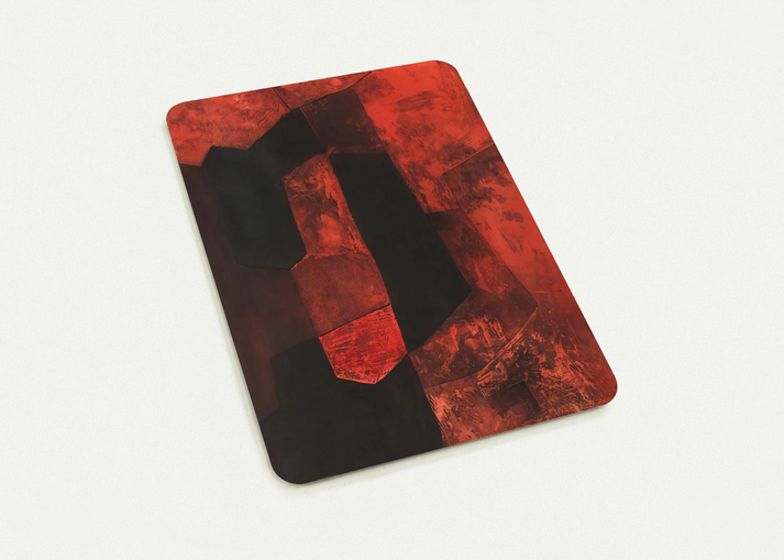 Composition brune et rouge - 1964 By Serge Poliakoff Pack of 10 Post Cards | Serge Poliakoff Post Cards | A6 (10.5 x 14.8 cm) - 4.1 x 5.8 inches