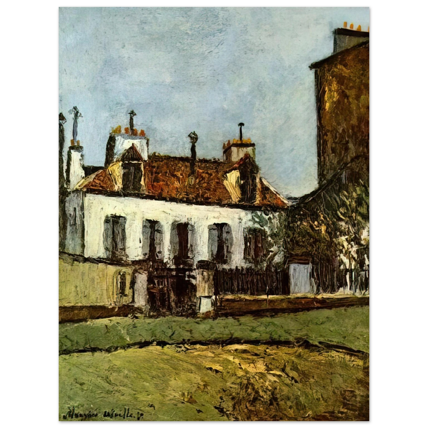 Maurice Utrillo - HOUSE IN THE SUBURBS OF PARIS Fine Art Poster - Default Title