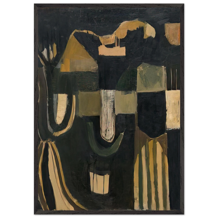 17 February 1948 - 1948 - Frank Lobdell 70x100 cm / 28x40 inches Framed Art Print – Black Wooden Frame