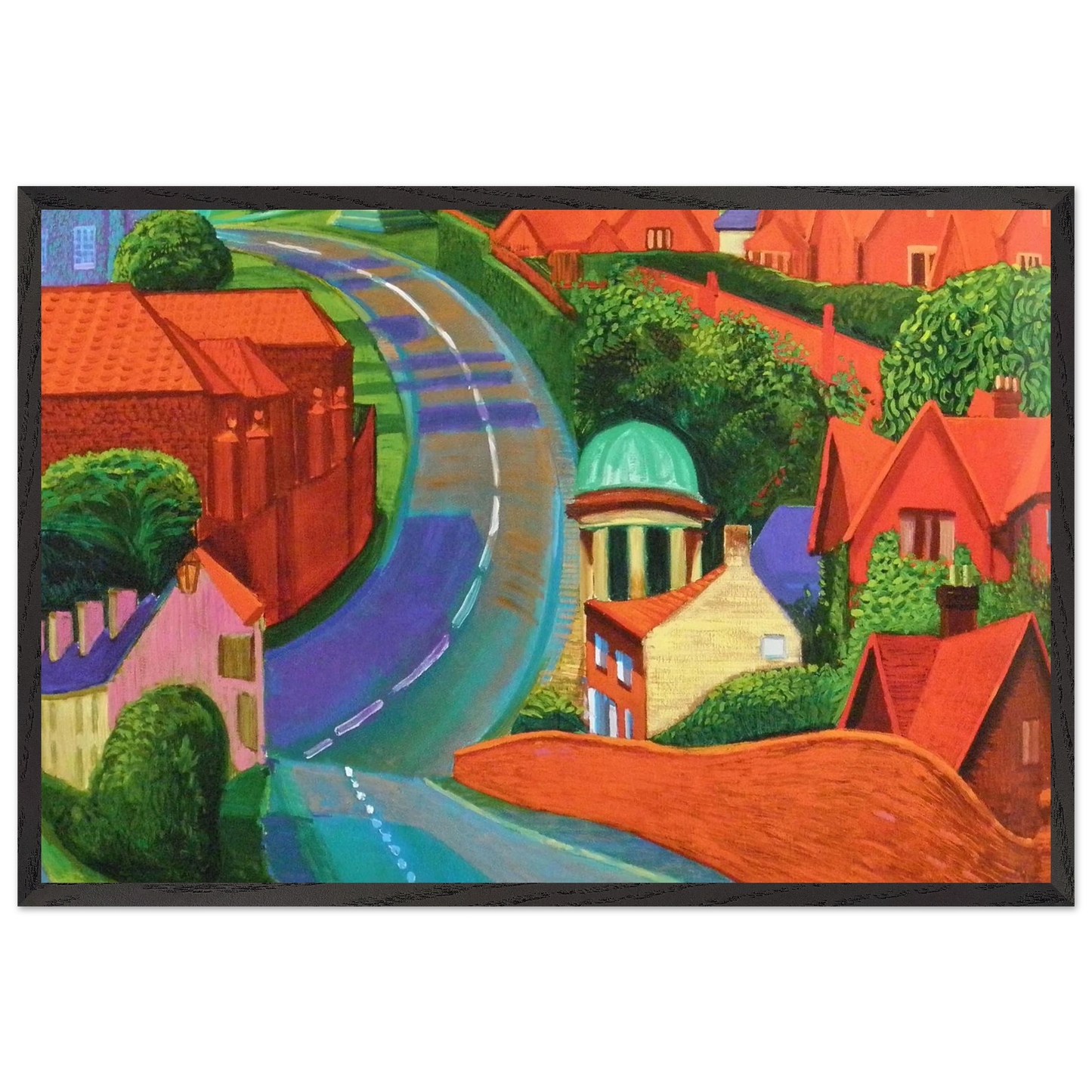 David Hockney - The Road to York Through Sledmere - 40x60 cm / 16x24 inches - Fine Art Poster-canvas - -