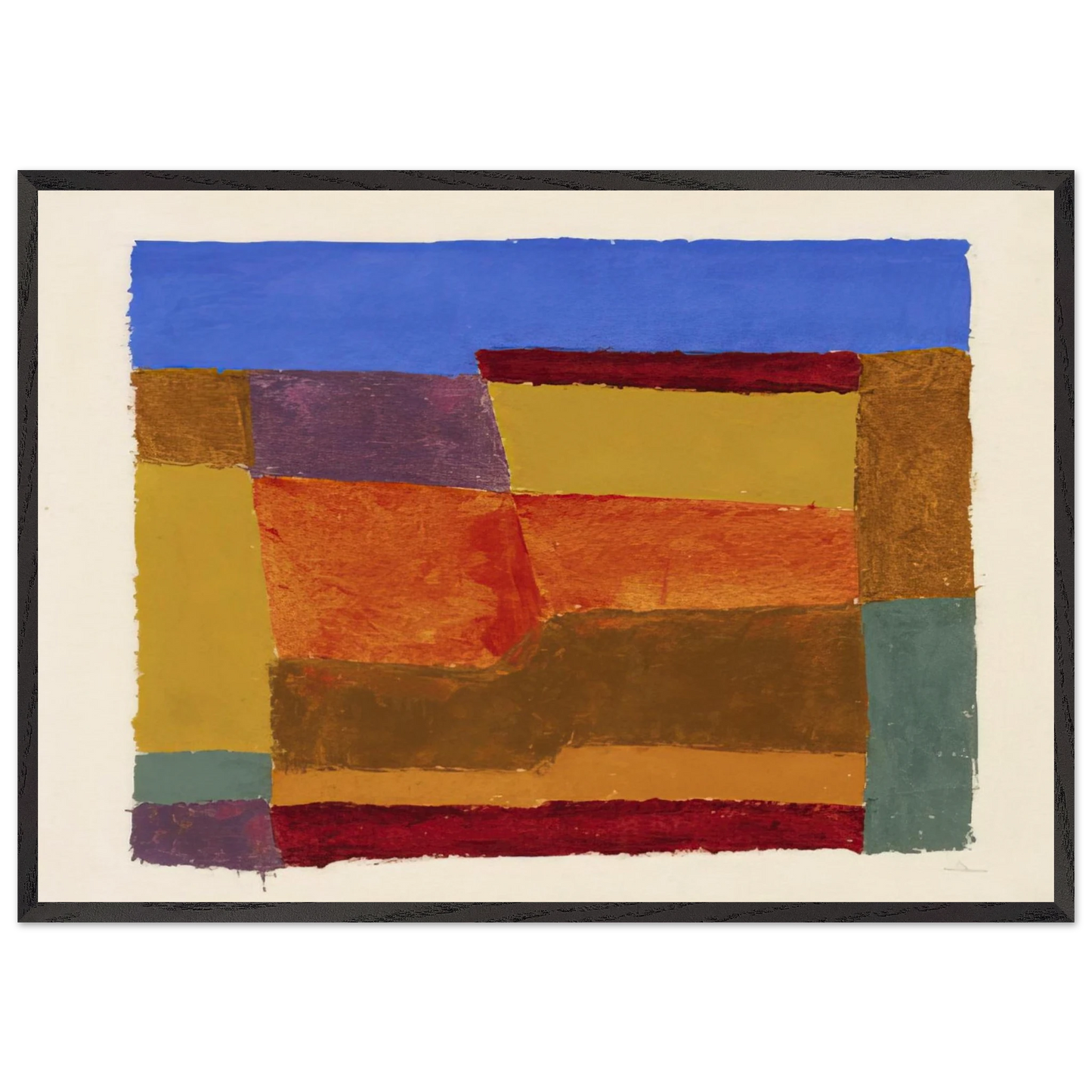STUDY FOR LAYERED 1940 - Josef Albers Framed Art Print – Black Wooden Frame - Default Title - -Framed Art Print