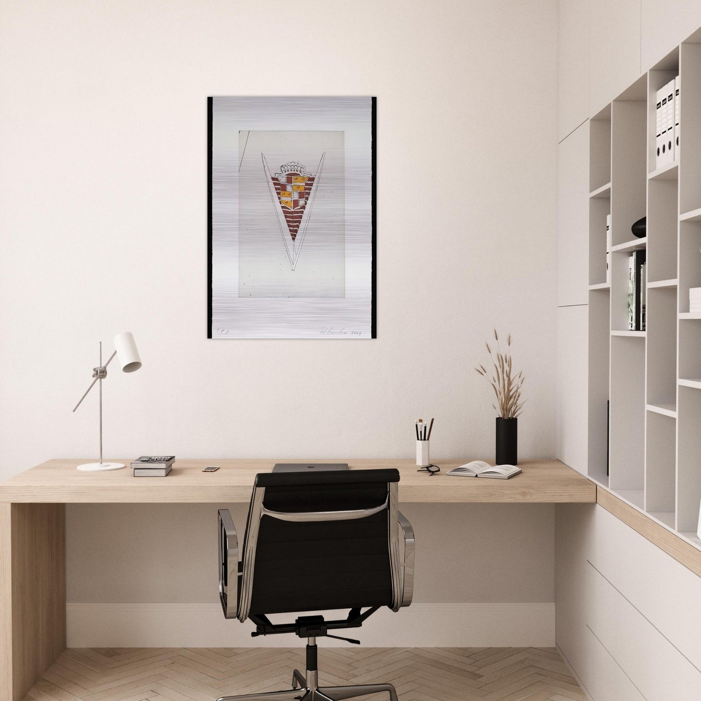 CADILLAC MOTOR CITY SERIES 2009 - Edward Ruscha Brushed Aluminum Print - 70x100 cm / 28x40 inches | Edward Ruscha Aluminum Print | Edward Ruscha Prints