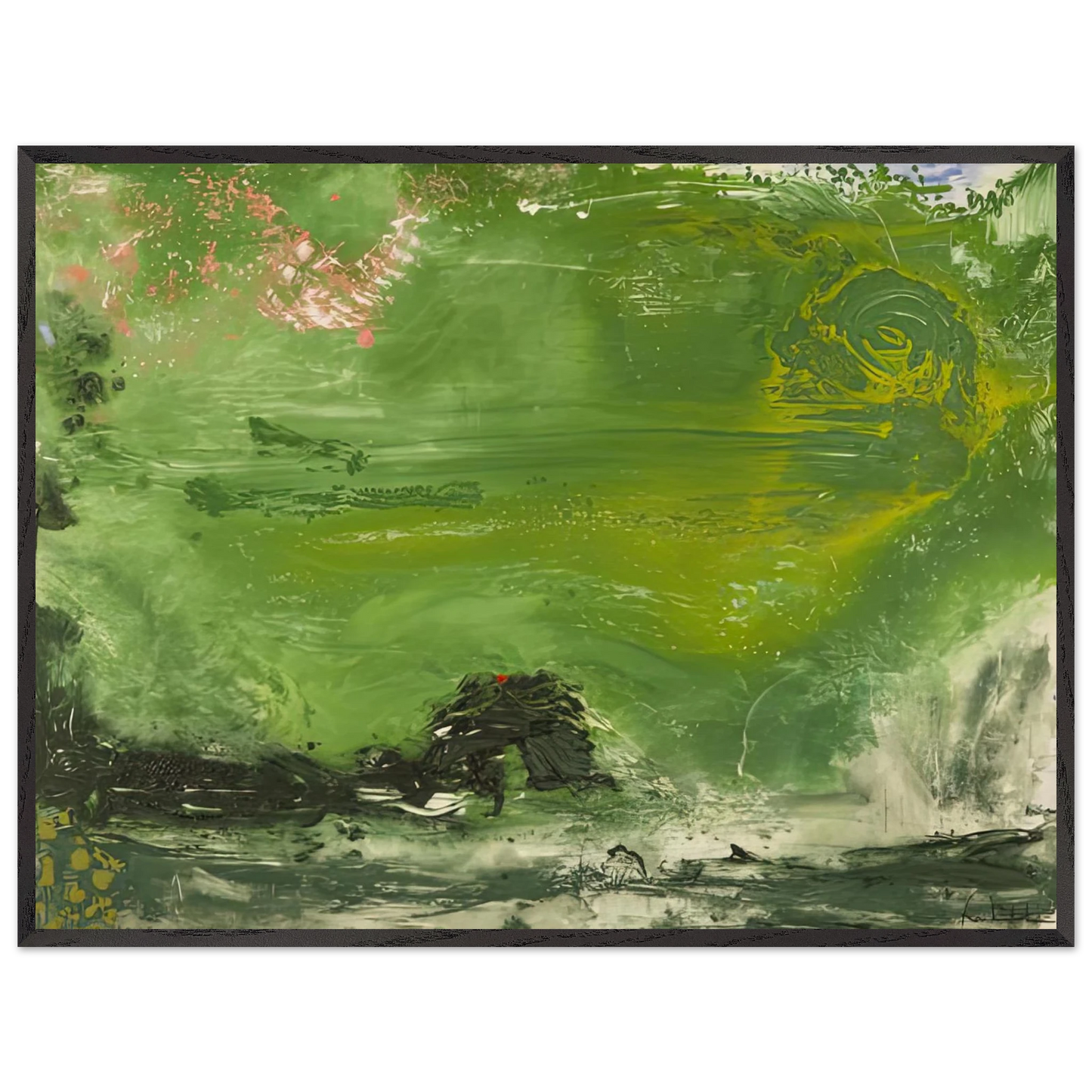 Helen Frankenthaler - Overture, 1992- Wall Art - 60x80 cm / 24x32 inches - Premium Wooden Framed Poster With Fine Art Paper-canvas - Wood frame