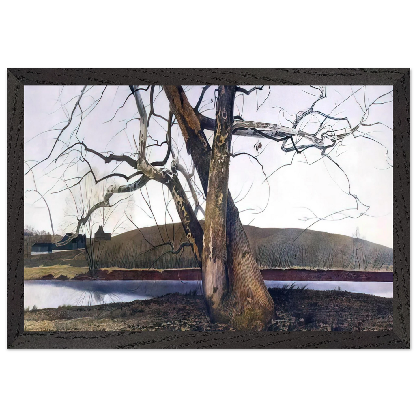 Andrew Wyeth - DIL HUEY FARM Wall Art - 30x40 cm / 12x16 inches - Fine Art Poster - -