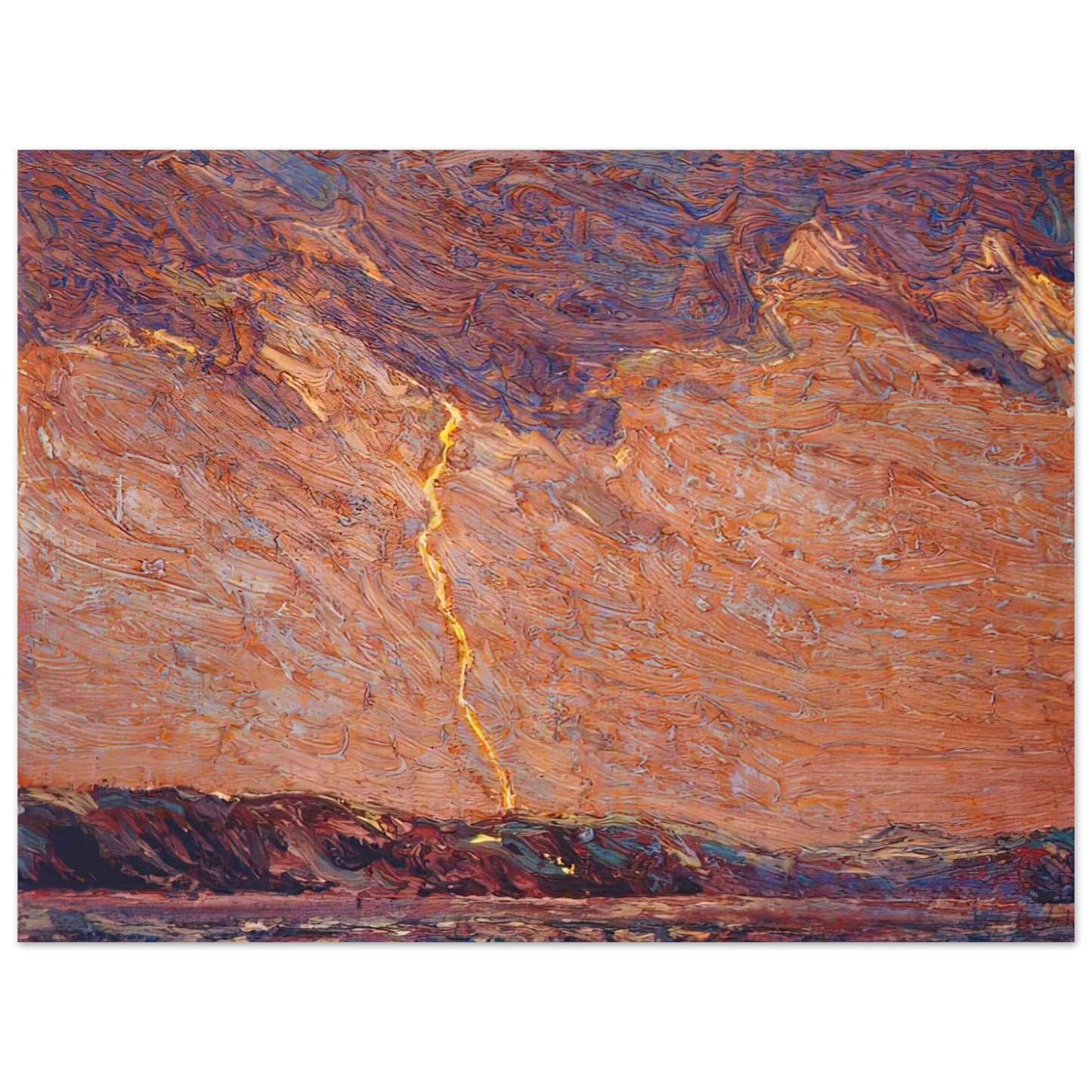Tom Thomson - LIGHTNING CANOE LAKE 1915 Fine Art Poster - Default Title