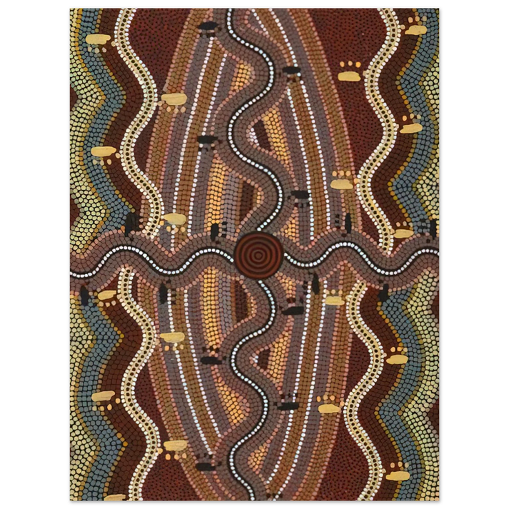 Clifford Possum Tjapaltjarri - Possum Dreaming - 1981 75x100 cm / 30x40inches Fine Art Poster