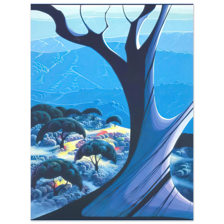 Eyvind Earle - Purple Treeand Mountains 75x100 cm / 30x40inches Fine Art Poster