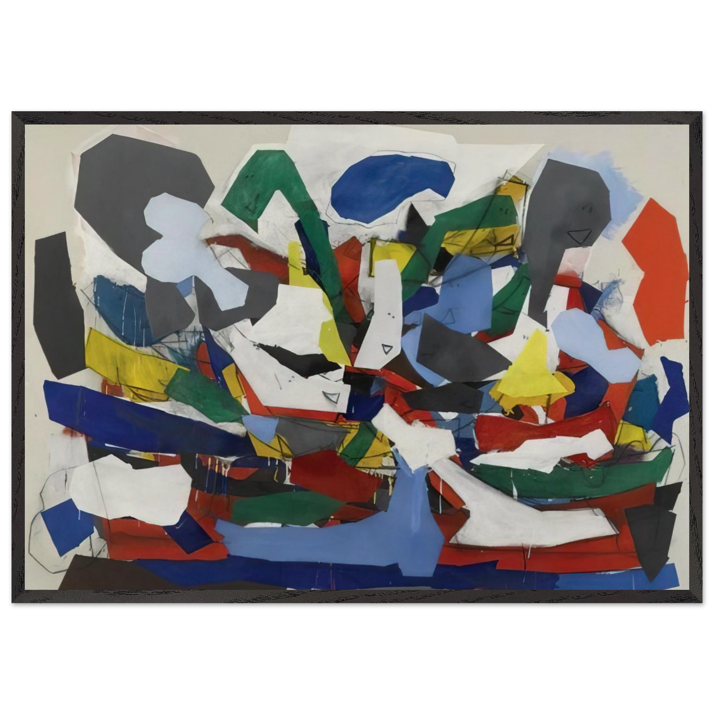 Adventure II - 1963 - Robert Goodnough 70x100 cm / 28x40 inches Framed Art Print – Black Wooden Frame