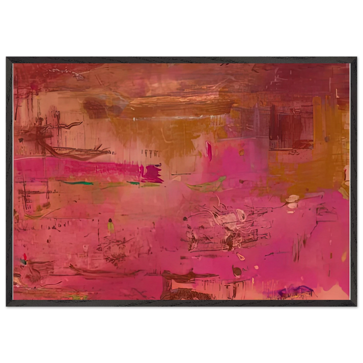 Dream Walk Red 1978- - Helen Frankenthaler 70x100 cm / 28x40 inches Framed Art Print – Black Wooden Frame