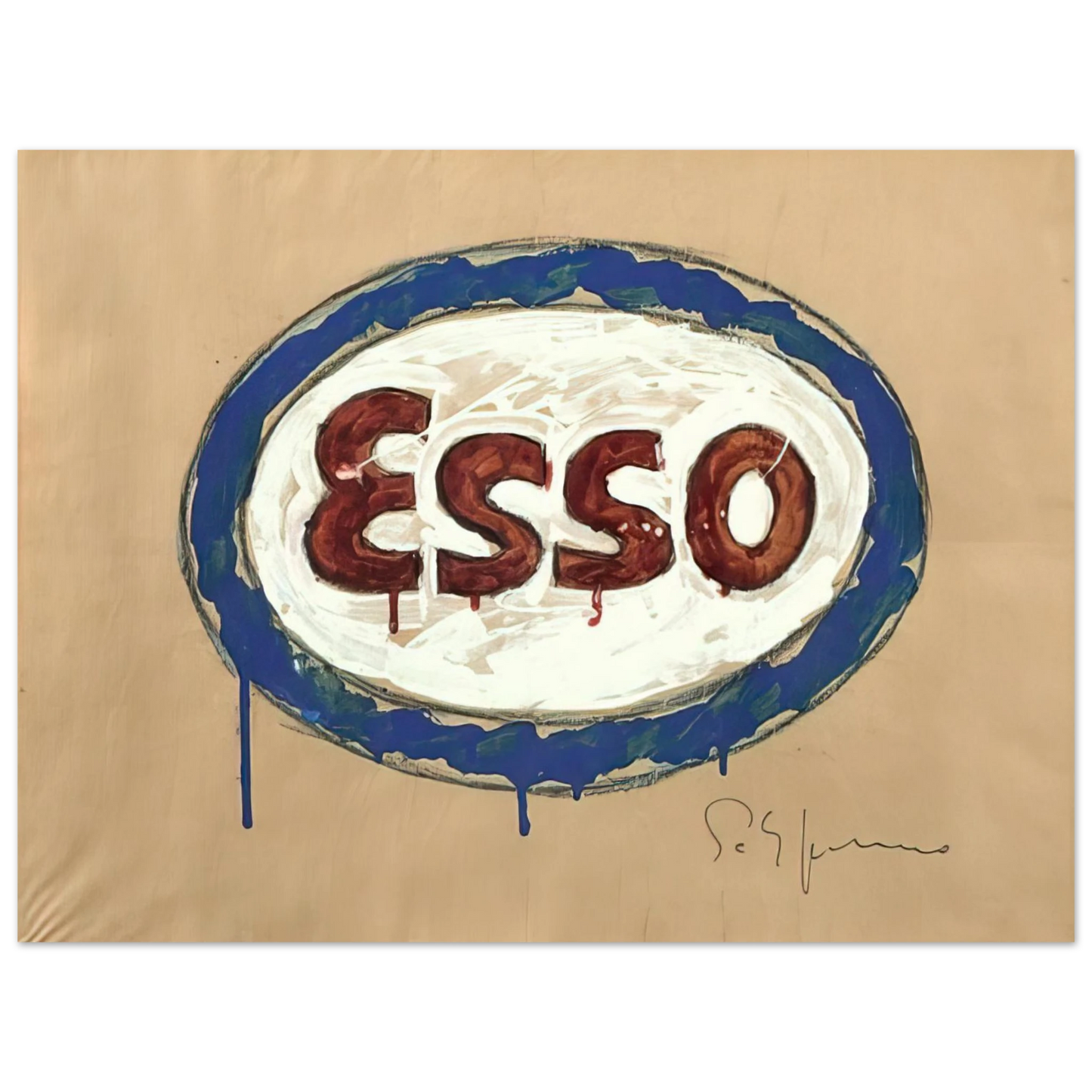 Mario Schifano - Esso - Pop Art Fine Art Poster - Default Title