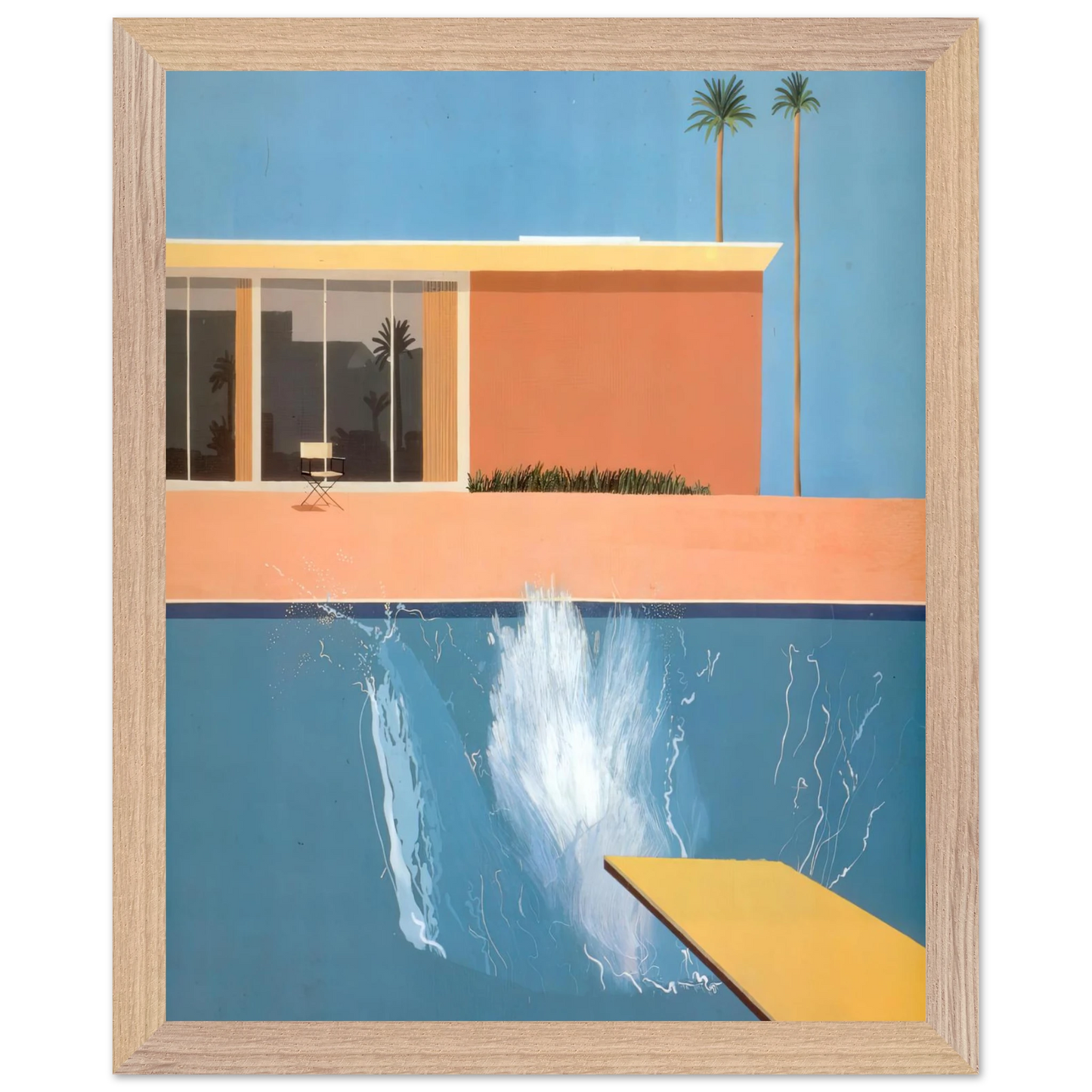 David Hockney - David Hockney Wall art - A1 (59.4 x 84.1 cm) - Premium Wooden Framed Poster With Fine Art Paper - White frame