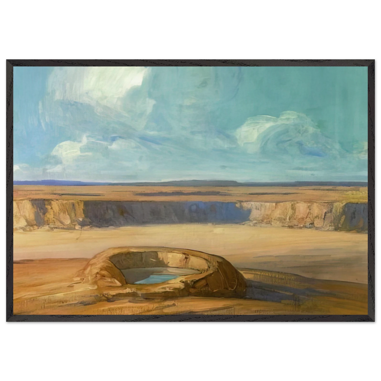 The Waterhole - Tonalism - Xavier Martinez Framed Art Print – Black Wooden Frame - Default Title - -Framed Art Print