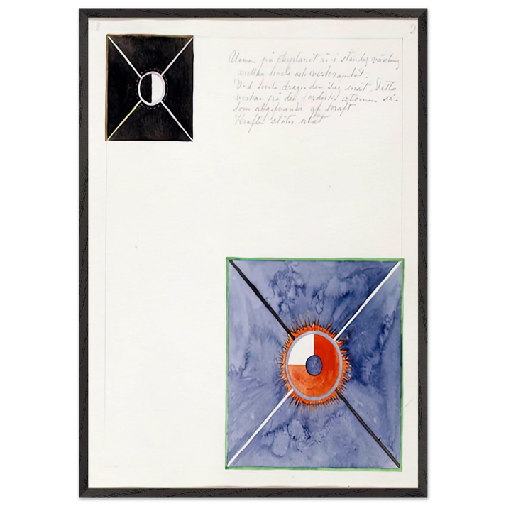 ATOM SERIES NO 8 ATOM ON THE ETHER PLANE IS IN CONSTANT CHANGE BETWEEN REST AND ACTIVITY AT THE 1917 - Hilma af Klint 70x100 cm / 28x40 inches Framed Art Print – Black Wooden Frame