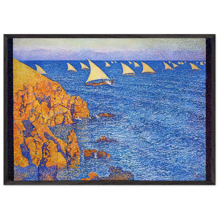 THE REGATA 1892 - Theo van Rysselberghe 70x100 cm / 28x40 inches Framed Art Print – Black Wooden Frame
