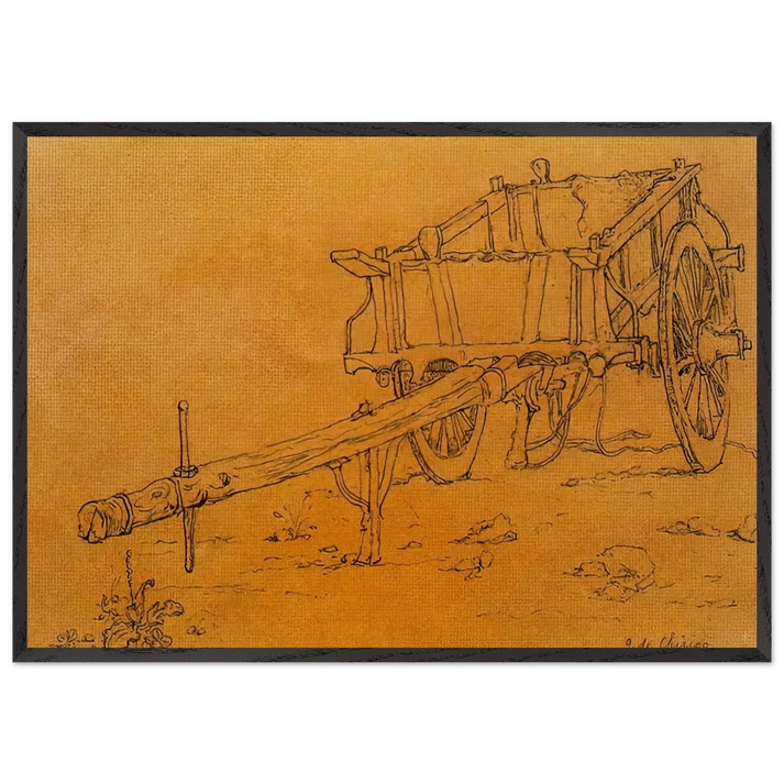 THE CHARIOT - Giorgio de Chirico 70x100 cm / 28x40 inches Framed Art Print – Black Wooden Frame