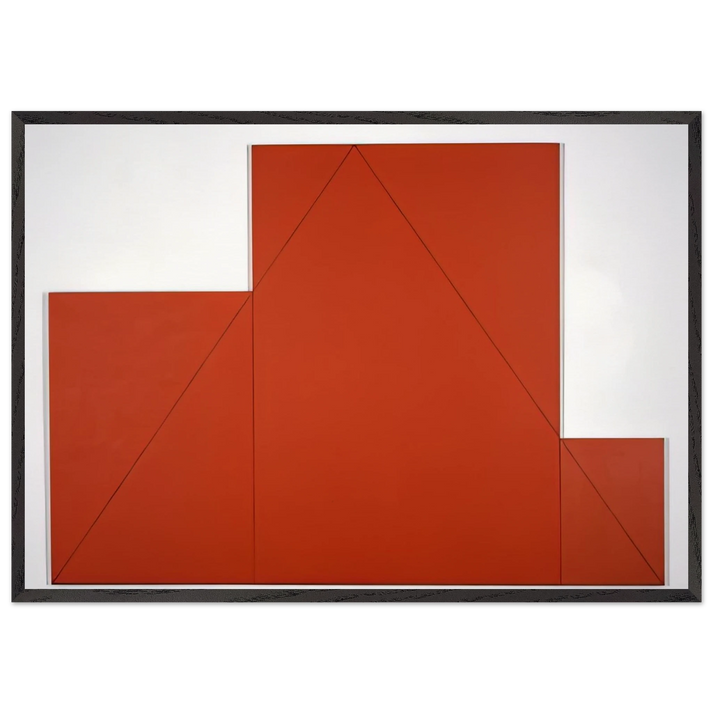 A TRIANGLE WITHIN THREE RECTANGLES 1977 - Robert Mangold 70x100 cm / 28x40 inches Framed Art Print – Black Wooden Frame