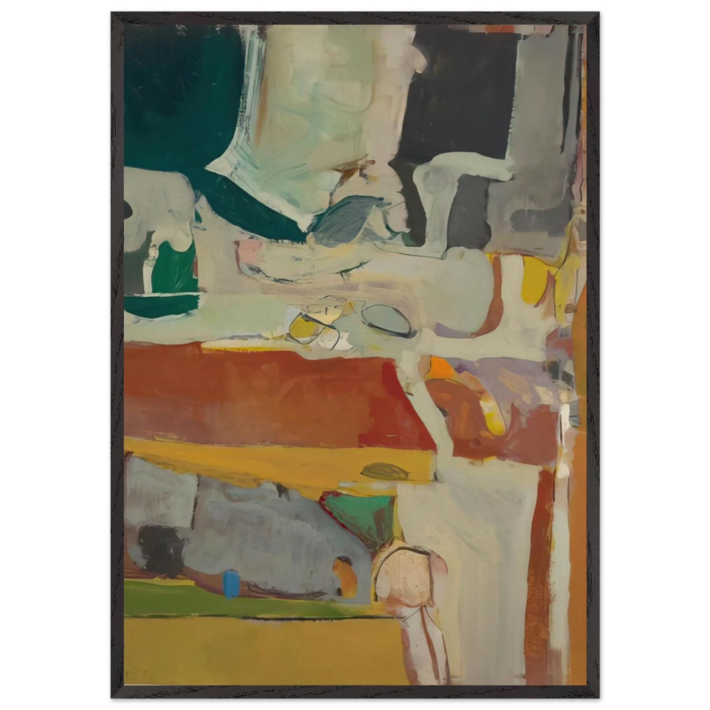 Urbana 4 - Richard Diebenkorn 70x100 cm / 28x40 inches Framed Art Print – Black Wooden Frame